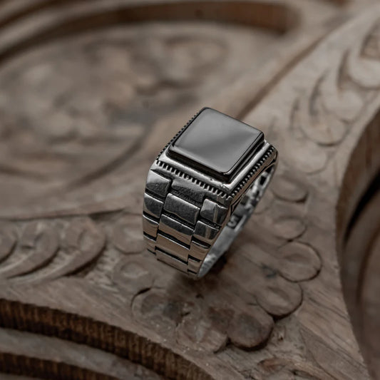 Byzantine Black Aqeeq Ottoman Ring