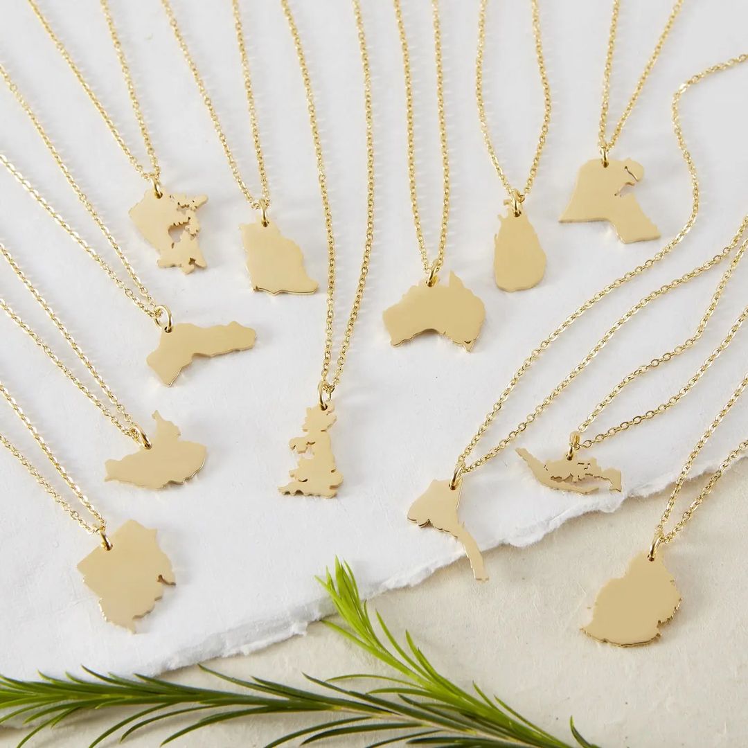 Country Map Necklace