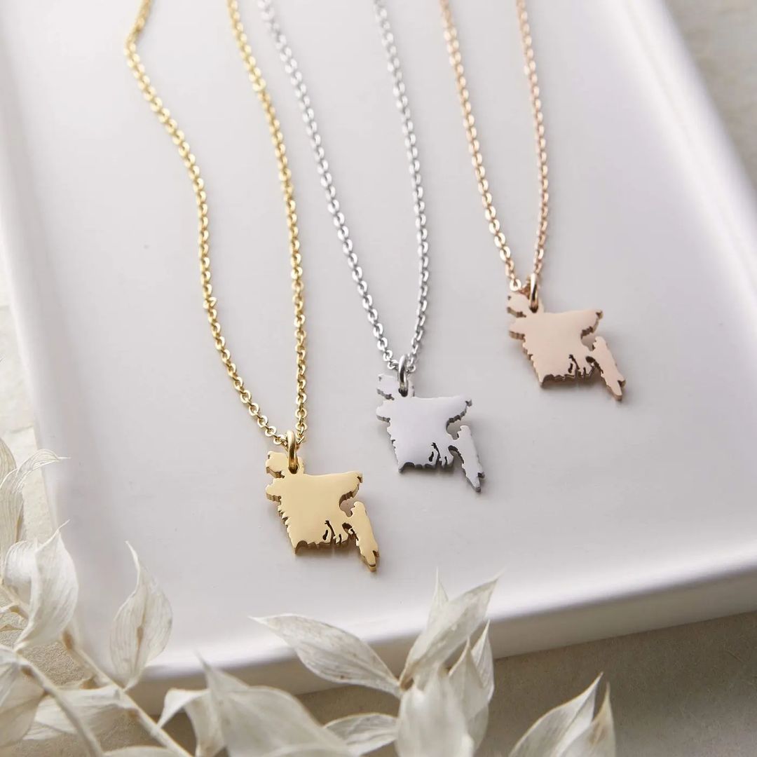 Country Map Necklace