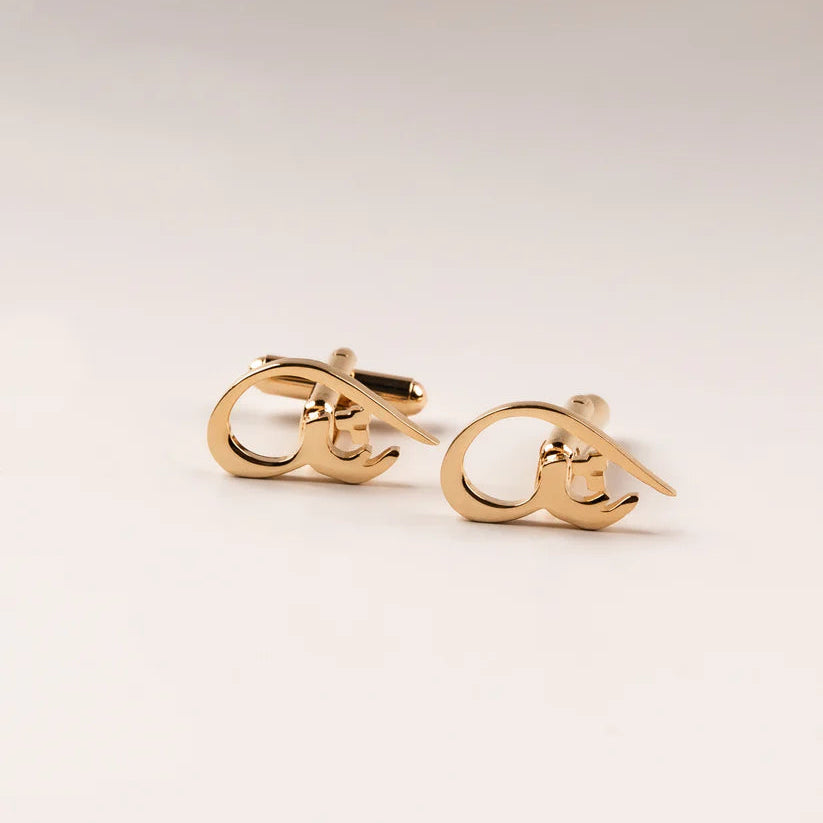 Calligraphed Initial Cufflinks