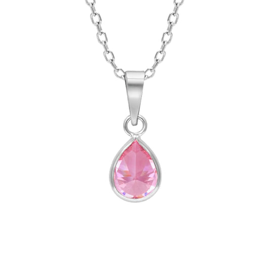 Gracious Pink Drop Pendant - 925 Silver