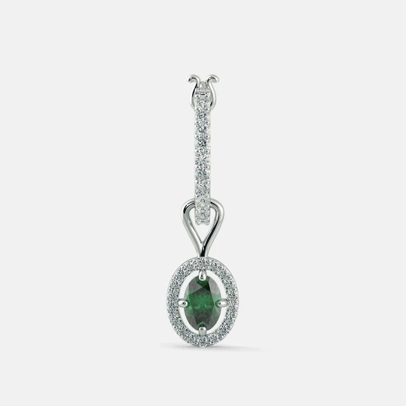 Atlantis Emerald Diamond Earrings - 925 Silver