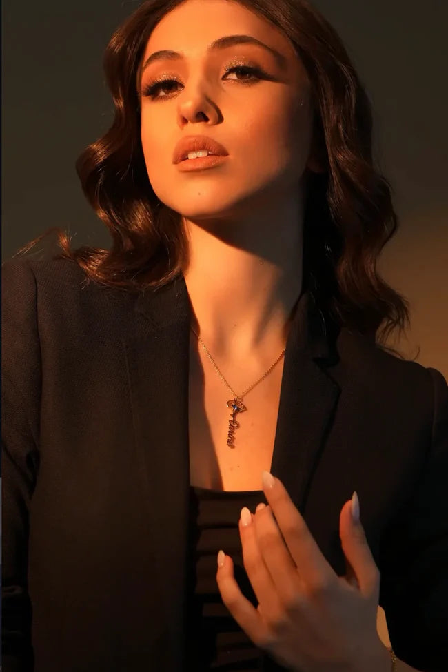 Birth Flower Necklace With Name