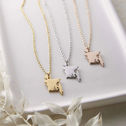 Country Map Necklace