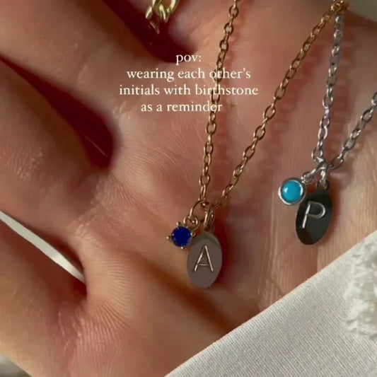 Tiny Birthstone Tag Necklace