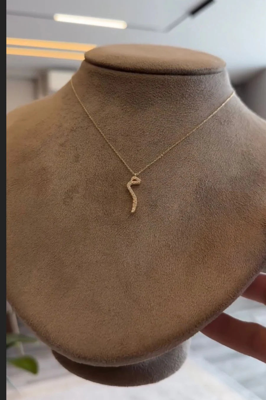 Pave Arabic Initial Necklace