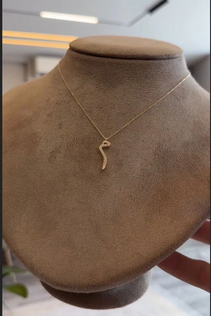 Pave Arabic Initial Necklace