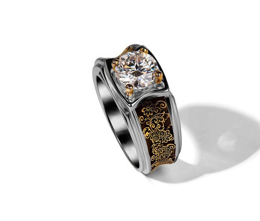 GILDED PETAL MOISSANITE BAND