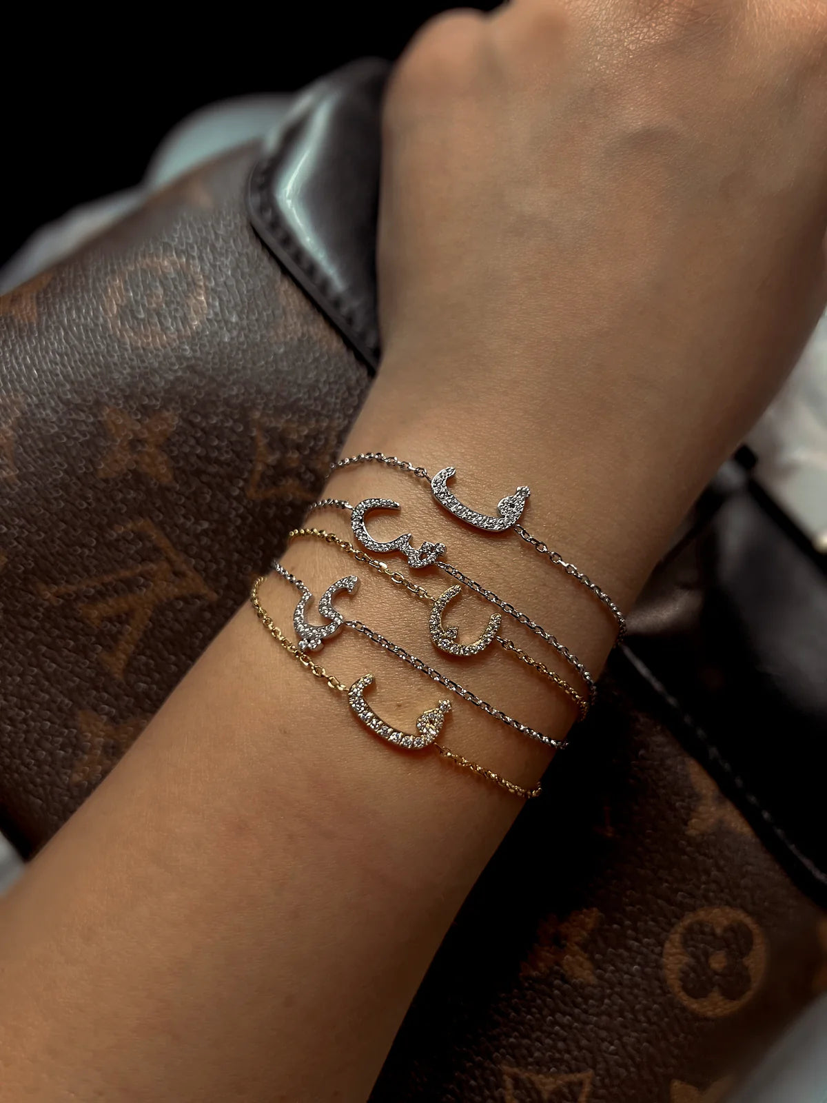 Dazzling Arabic Initial Bracelet